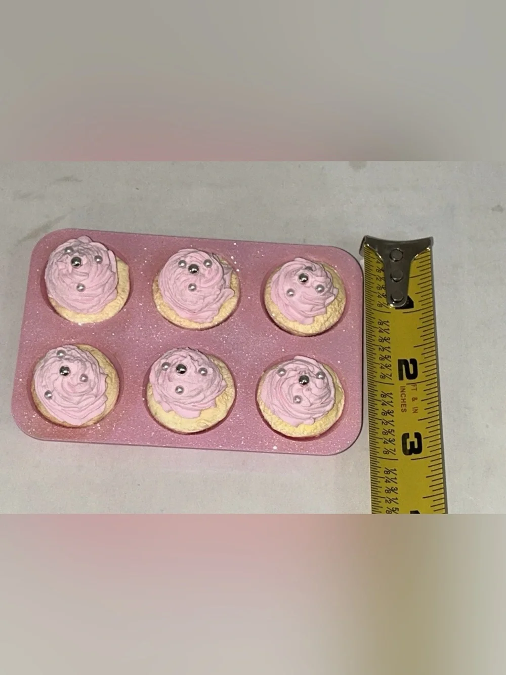 Fake Cupcakes Cup Cakes in Muffin Pan - Faux Dessert Decoration Handmade
